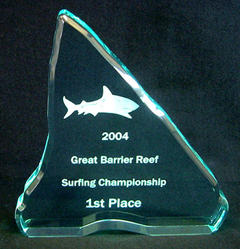 Acrylic Great White Shark Tooth Trophy